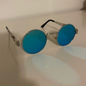 retro circle blue sunglasses new